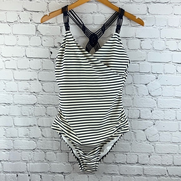 KONA SOL Blue White Stripe w/Macrame Back, Size L - Picture 2 of 4